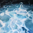 Maui is a large oil painting of turubulent ocean water off the island of Maui in Hawaii by artist Esther BeLer Wodrich