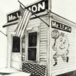 A graphite drawing of the Mr. Lemon ice stand in Providence Rhode Island.